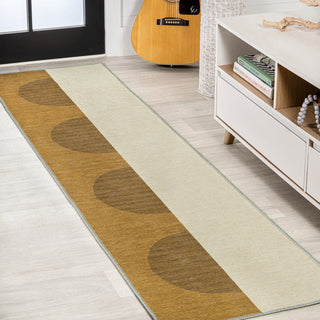 Demie Minimalist Graphic Circle Machine-washable Area Rug