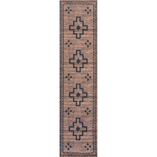 Korsa Geometric Medallion Machine-washable Area Rug