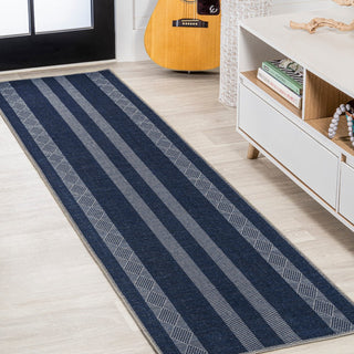 Nautisk Trellis Stripe Machine-washable Area Rug