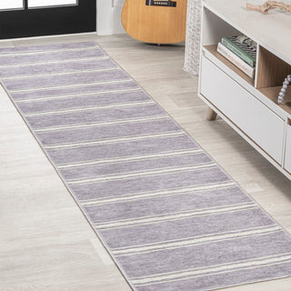 Bande Distressed Ticking Stripe Machine-washable Area Rug