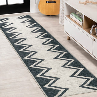 Siksak Modern Chevron Border Area Rug