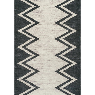 Siksak Modern Chevron Border Area Rug