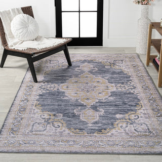 Wincer Chenille Cottage Medallion Machine-washable Area Rug
