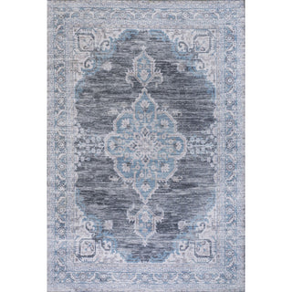 Wincer Chenille Cottage Medallion Machine-washable Area Rug