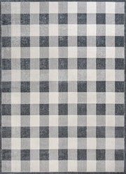 Gingham Gradient Plaid Cottage Machine-washable Area Rug