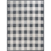 Gingham Gradient Plaid Cottage Machine-washable Area Rug