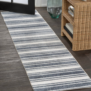 Fawning Two-tone Striped Classic Low-pile Machine-washable Area Rug