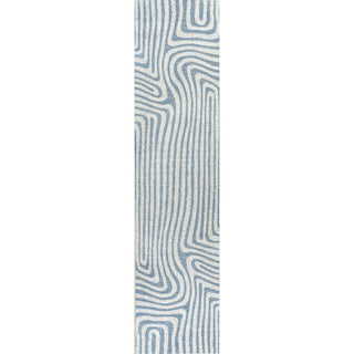Maze Abstract Two-Tone Low-Pile Machine-Washable Area Rug