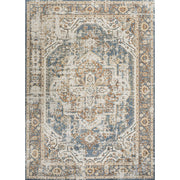 Keesha Bold Distressed Medallion Low-Pile Machine-Washable Area Rug