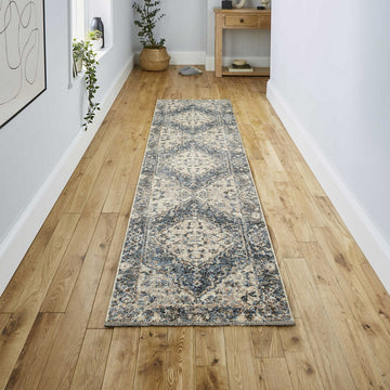 Pavel Distressed Medallion Low-Pile Machine-Washable Area Rug