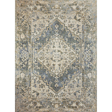 Pavel Distressed Medallion Low-Pile Machine-Washable Area Rug