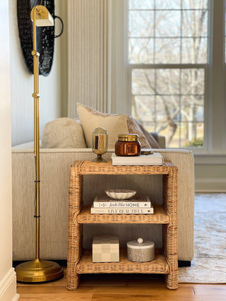 Martin Coastal Bohemian Rattan/Wood 3 Tier End Table - JONATHAN Y