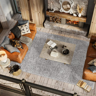 Aydin Solid Plush Shag Area Rug - JONATHAN Y