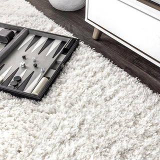 Aydin Solid Plush Shag Area Rug - JONATHAN Y