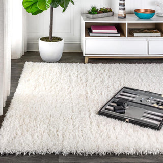 Aydin Solid Plush Shag Area Rug - JONATHAN Y