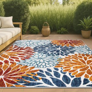 Crisantemo Floral High-low Indoor/outdoor Area Rug
