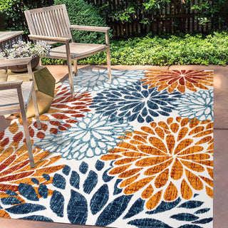 Crisantemo Floral High-low Indoor/outdoor Area Rug