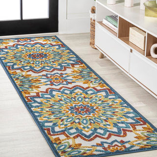 Flora Abstract Bold Mandala High-low Indoor/outdoor Area Rug - JONATHAN Y