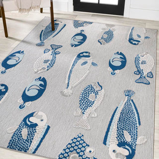 Algarve Modern Fish High-low Indoor/outdoor Area Rug - JONATHAN Y