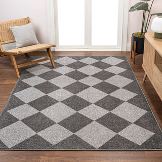 Draper Classic Geometric Diamond Pattern Area Rug - JONATHAN Y