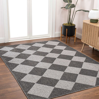 Draper Classic Geometric Diamond Pattern Area Rug - JONATHAN Y