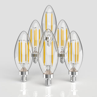 Vintage Non-Dimmable C35-4W LED Edison Glass Bulbs with E12 Base - JONATHAN Y