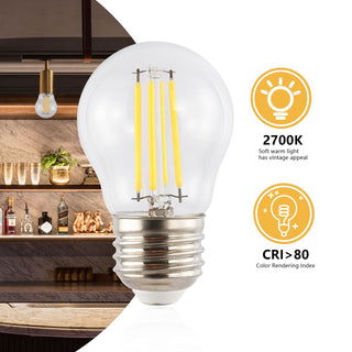 Classic Non-Dimmable G45-4W LED Edison Glass Bulbs with E26 Base - JONATHAN Y