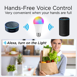 Smart A19 Dimmable Light Bulb - Dimmable Color Changing LED; Compatible with Alexa and Google Home Assistant - JONATHAN Y