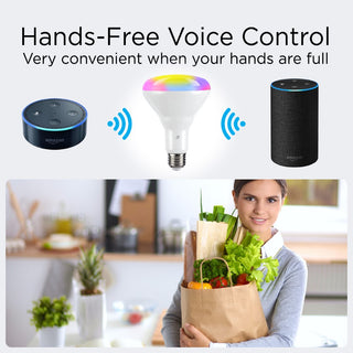 Smart BR30 Dimmable Light Bulb - Dimmable Color Changing LED; Compatible with Alexa and Google Home Assistant - JONATHAN Y