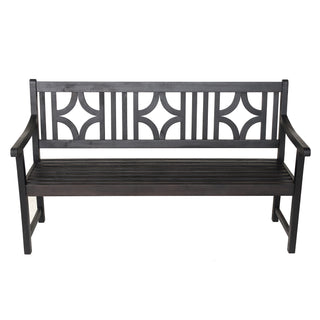 Sloane Ogee Diamond-Back 600-Lbs Support Acacia Wood Outdoor Garden Patio Bench - JONATHAN Y