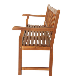 Laurel Slat-Back 600-Lbs Support Acacia Wood Outdoor Garden Patio Bench - JONATHAN Y
