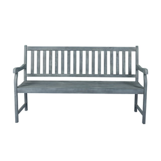Laurel Slat-Back 600-Lbs Support Acacia Wood Outdoor Garden Patio Bench - JONATHAN Y