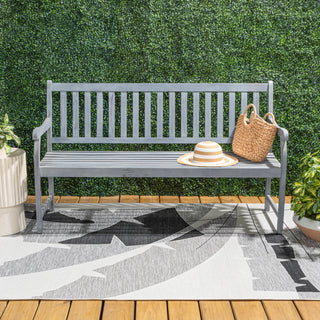 Laurel Slat-Back 600-Lbs Support Acacia Wood Outdoor Garden Patio Bench - JONATHAN Y