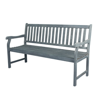 Laurel Slat-Back 600-Lbs Support Acacia Wood Outdoor Garden Patio Bench - JONATHAN Y