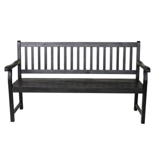 Laurel Slat-Back 600-Lbs Support Acacia Wood Outdoor Garden Patio Bench - JONATHAN Y