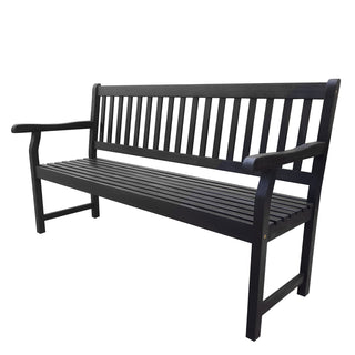 Laurel Slat-Back 600-Lbs Support Acacia Wood Outdoor Garden Patio Bench - JONATHAN Y