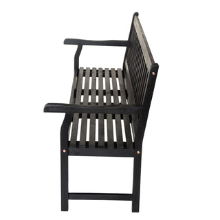 Laurel Slat-Back 600-Lbs Support Acacia Wood Outdoor Garden Patio Bench - JONATHAN Y