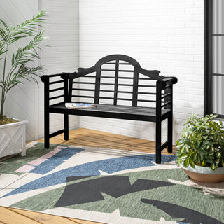Lutyens Arched 600-Lbs Support Acacia Wood Outdoor Garden Patio Bench - JONATHAN Y