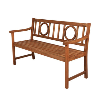 Apollo Circle-Back 600-Lbs Support Acacia Wood Outdoor Garden Patio Bench - JONATHAN Y