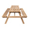 Shoreham 59" Modern Classic Outdoor Wood Picnic Table Benches with Umbrella Hole
