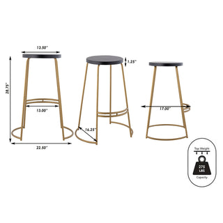 Hula 28.75" Modern Designer Iron Curved Backless Bar Stool - JONATHAN Y
