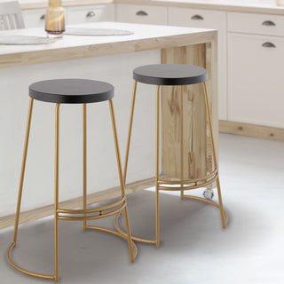 Hula 28.75" Modern Designer Iron Curved Backless Bar Stool - JONATHAN Y