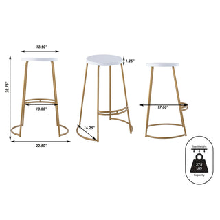 Hula 28.75" Modern Designer Iron Curved Backless Bar Stool - JONATHAN Y