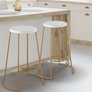 Hula 28.75" Modern Designer Iron Curved Backless Bar Stool - JONATHAN Y