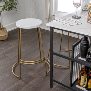 Hula 28.75" Modern Designer Iron Curved Backless Bar Stool - JONATHAN Y