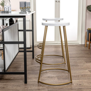 Hula 28.75" Modern Designer Iron Curved Backless Bar Stool - JONATHAN Y