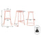 Hula 28.75" Modern Designer Iron Curved Backless Bar Stool