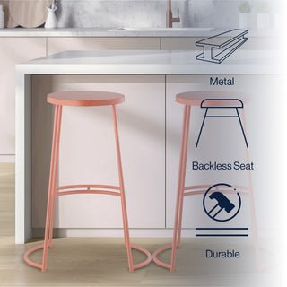 Hula 28.75" Modern Designer Iron Curved Backless Bar Stool