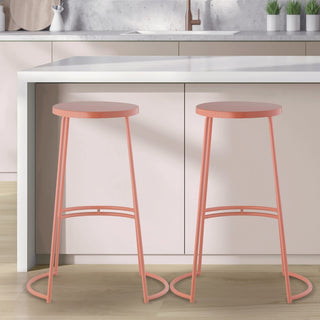 Hula 28.75" Modern Designer Iron Curved Backless Bar Stool - JONATHAN Y