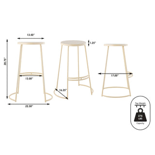 Hula 28.75" Modern Designer Iron Curved Backless Bar Stool